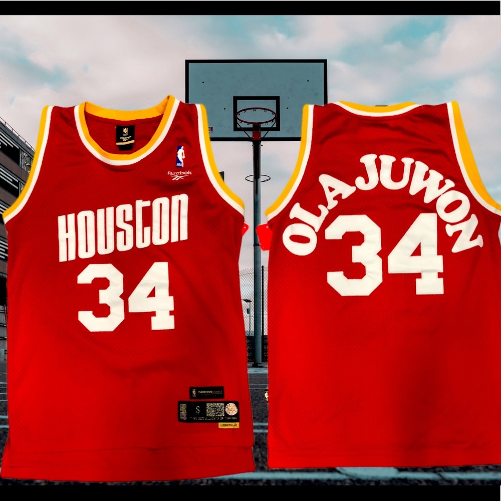 Vintage 1997 NBA Hakeem Olajuwon Authentic Houston Rockets Reebok Mens Jersey